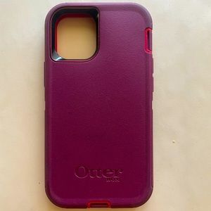 Otter Box Defender Screenless iPhone12 Mini Phone Protector Case, Berry Color